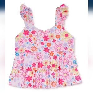 Wonder Nation. Big Girls Swim Top. Pink Floral. Size XXL. NWT.